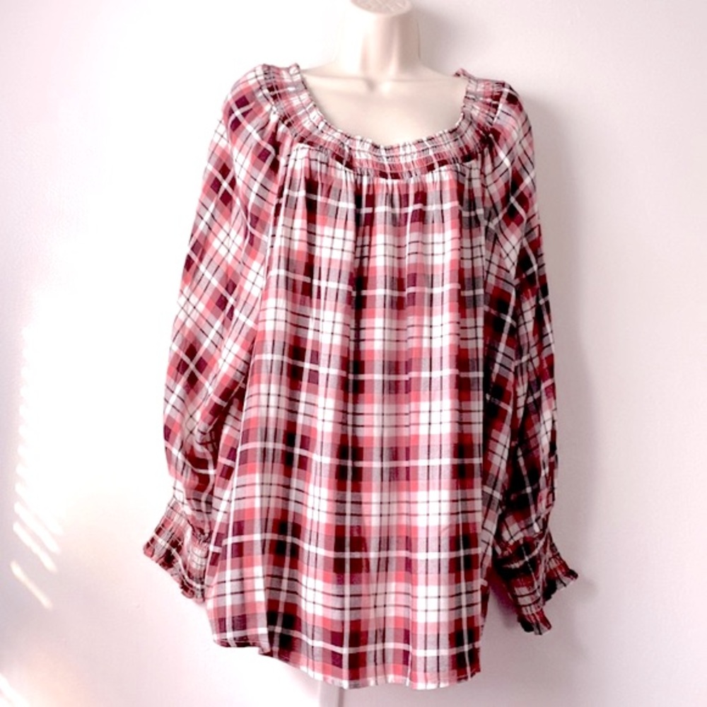 Cato EST 1946 Plus Size Women’s Plaid Flannel Tunic  Size 22/24